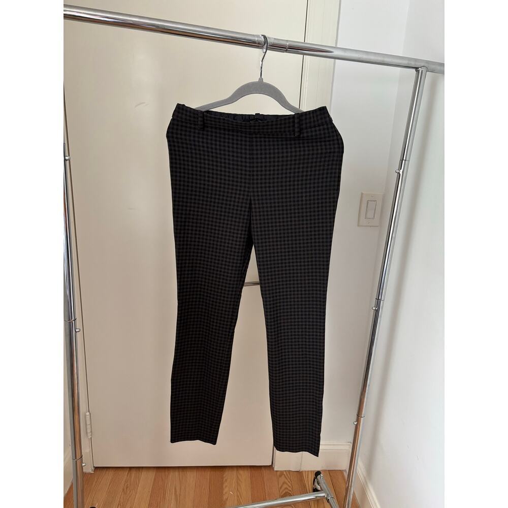 Zara Woman Plaid Skinny Pants XS Black Gray Check Ankle Trousers Office Career - Picture 8 of 8